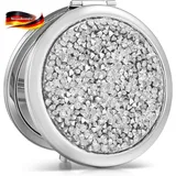 MINKUROW Taschenspiegel, Beleuchtet, 1x/10x Vergrößerung – Led-make-up-handspiegel Mit Natürlichem Licht, 10 Cm Durchmesser, Kompakt Und Tragbar Für Unterwegs (pink)