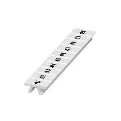 Phoenix Zackband ZB 8 - weiß, bedruckt mit L1, L2, L3, N, PE, 10 Stück