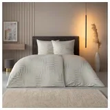 Estella Mako Jersey Bettwäsche 135x200 Theo beige Quadrate Streifen 6320-200