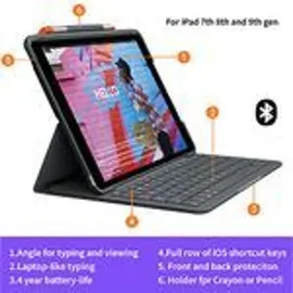 Logitech Slim Folio für iPad 7-9 Gen grafit UK English QWERTY