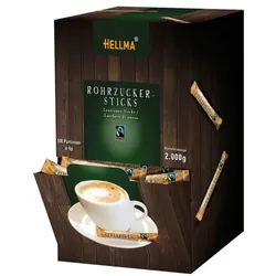 Hellma Zuckersticks Rohrzucker 500 Portionen Fairtrade