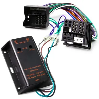ADAPTER UNIVERSE Adapter-Universe Verstärker 2 Kanal Chinch Adapter Kabel auf Quadlock Ausgang Verlängerungskabel High-Low passend für BMW Ford Mercedes Seat Skoda VW - Radio Endstufe