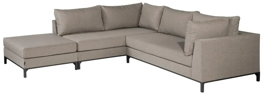 Gartenecksofa Sicilie - Aluminium & Outdoor-Stoff Taupe, Links