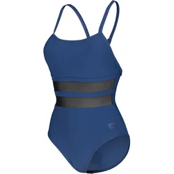 Badeanzug ARENA "WOMEN'S ARENA MESH EQUALS SWIMSUIT BACK B", Damen, Gr. 44, N-Gr, blau (navy), Obermaterial: 74% Polyamid, 26% Elasthan, sportlich, Badeanzüge
