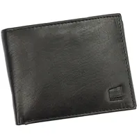 NORDEE Elegante Geldbeutel Herren, Portemonnaie Herren 12 cm x 9,5 cm x 2,5cm Geldbörse Herren, RFID Schutz, Kunstkeder Portmonee Herren - Schwarz