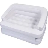 Avenli Luftsofa, Weiß, grau Kunststoff, Uni, Rechteckig, 138x62x198 cm,