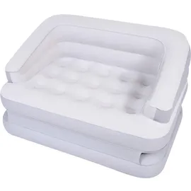 Avenli Luftsofa, Weiß, grau Kunststoff, Uni, Rechteckig, 138x62x198 cm,