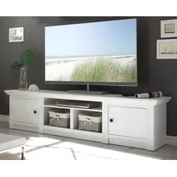 TV-Lowboard "Hooge" in Pinie weiß Landhaus TV-Unterteil 194 x 51 cm