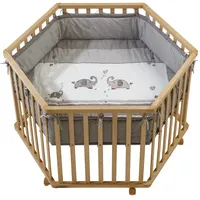 roba Laufgitter 6-eckig 106 x 121 cm weiß Bodenfarbe jumbo twins grau