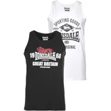 Lonsdale Biggin ärmelloses T-shirt 2 Einheiten - Black / White - 4XL