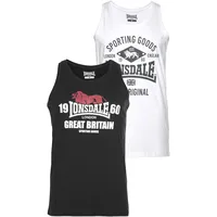 Lonsdale Biggin ärmelloses T-shirt 2 Einheiten - Black / White - 4XL