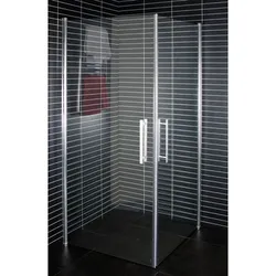 Euroshowers Corner Eckeinstieg Duschkabine, 80cm, 70cm, Aluminium eloxiert, Getöntes Glas