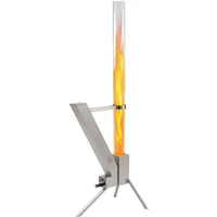 Youyijia Feuerrohr Edelstahl, Feuersäule Outdoor, Feuerrohr Pelletfackel, Dekorativer Terrassenofen – Raketenofen für Camping, Garten, Terrasse