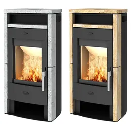 FIREPLACE Elite Budapest Stahl Schwarz/Abdeckplatte Sandstein