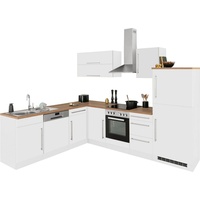 Held MÖBEL Winkelküche »Samos«, mit E-Geräten, Stellbreite 280/220 cm weiß