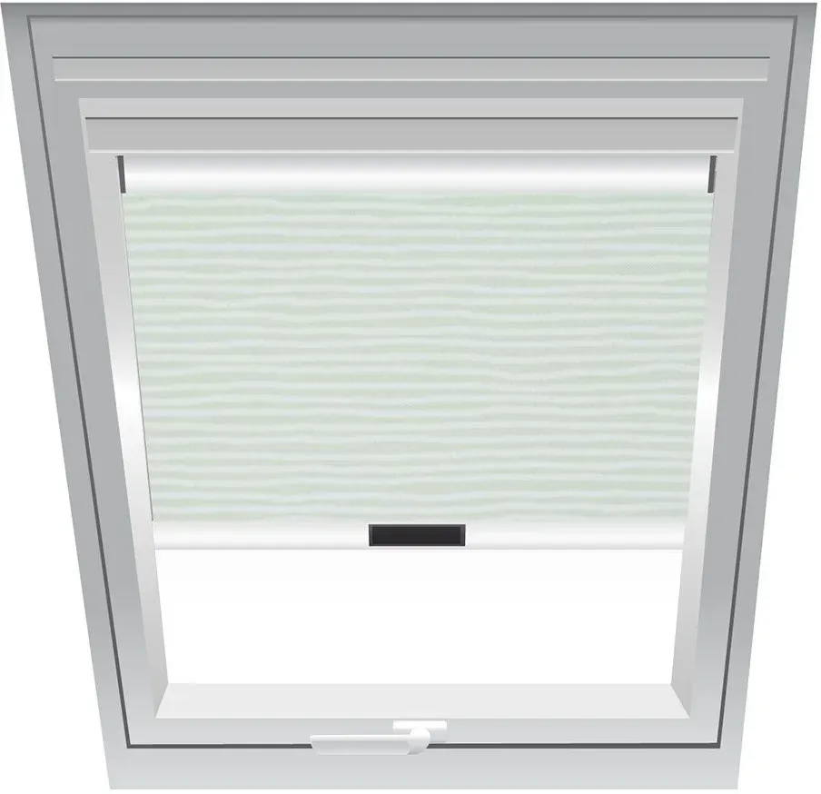 Roto Verdunklungsrollo Linie-Beige 3-V52, 134x98 cm (13/9), 647 Kunststoff,Manuell,Roto,weiße Schiene