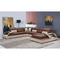 JV Möbel Wohnlandschaft U Form xxl Ecksofa Sofa Couch Polster Garnitur Leder Sofas Ecke