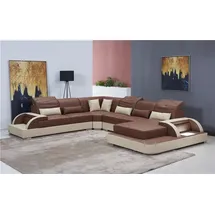 JV Möbel Wohnlandschaft U Form xxl Ecksofa Sofa Couch Polster Garnitur Leder Sofas Ecke