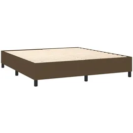vidaXL Boxspringbett mit Matratze & LED Dunkelbraun 180x200 cm Stoff