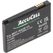 AccuCell Akku passend für Motorola V3 Razr, PEBL SNN5696, BA700, 900mAh