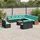 vidaXL Gartensofa-Set mit Kissen, schwarzes Polyrattan