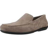 GEOX Slipper ASCANIO, Rauleder, Grau, Herren - Braun - 40