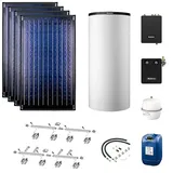 Buderus Solaranlage Logaplus S77 - 4 Kollektoren (9,48m2) SKN4.0-s mit Pufferspeicher PNR750 weiß und Frischwasserstation - 7739610778