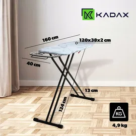 Kadax Bügelbrett, 120x38 cm klappbarer Bügeltisch, - KADAX