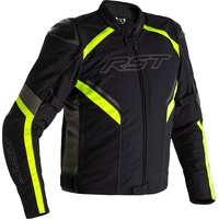 RST Sabre Airbag, Textiljacke wasserdicht - Schwarz/Grau/Neon-Gelb - M