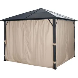 Konifera Pavillon Aruba 2.0 2,98 x 2,98 m inkl. 4 Seitenteile Grau