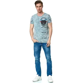 RUSTY NEAL T-Shirt RUSTY NEAL, Herren, Gr. 3XL, grau, 100% Baumwolle, bedruckt, normal, Rundhals, Shirts T-Shirt, mit verwaschenem Print