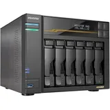 ASUSTOR Lockerstor 6 Gen3 AS6806T 6 Bay NAS Netzwerkspeicher, AMD Ryzen Quad-Core 2.3 GHz, 16GB RAM ECC DDR5, 4 M.2 NVMe Slots, Dual 5GbE & Dual 10GbE Port, USB4 Type-C, Network Attached Storage