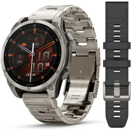 Garmin fenix 8 AMOLED 47 mm sapphire, titan mit Schlitzen Titanium
