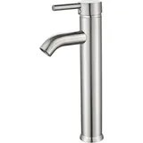 Sollbry - Waschbecken-Wasserhahn, gebürstetes Nickel, Badezimmer-Wasserhahn, Einloch-Waschbecken-Wasserhahn, Badezimmer-Waschtisch-Wasserhahn,