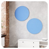 vilz 2er Set Akustik Filz Schalldämmung für Decke & Wand aus recyceltem Vollmaterial - Akustikplatten rund Ø 55 cm Himmelblau