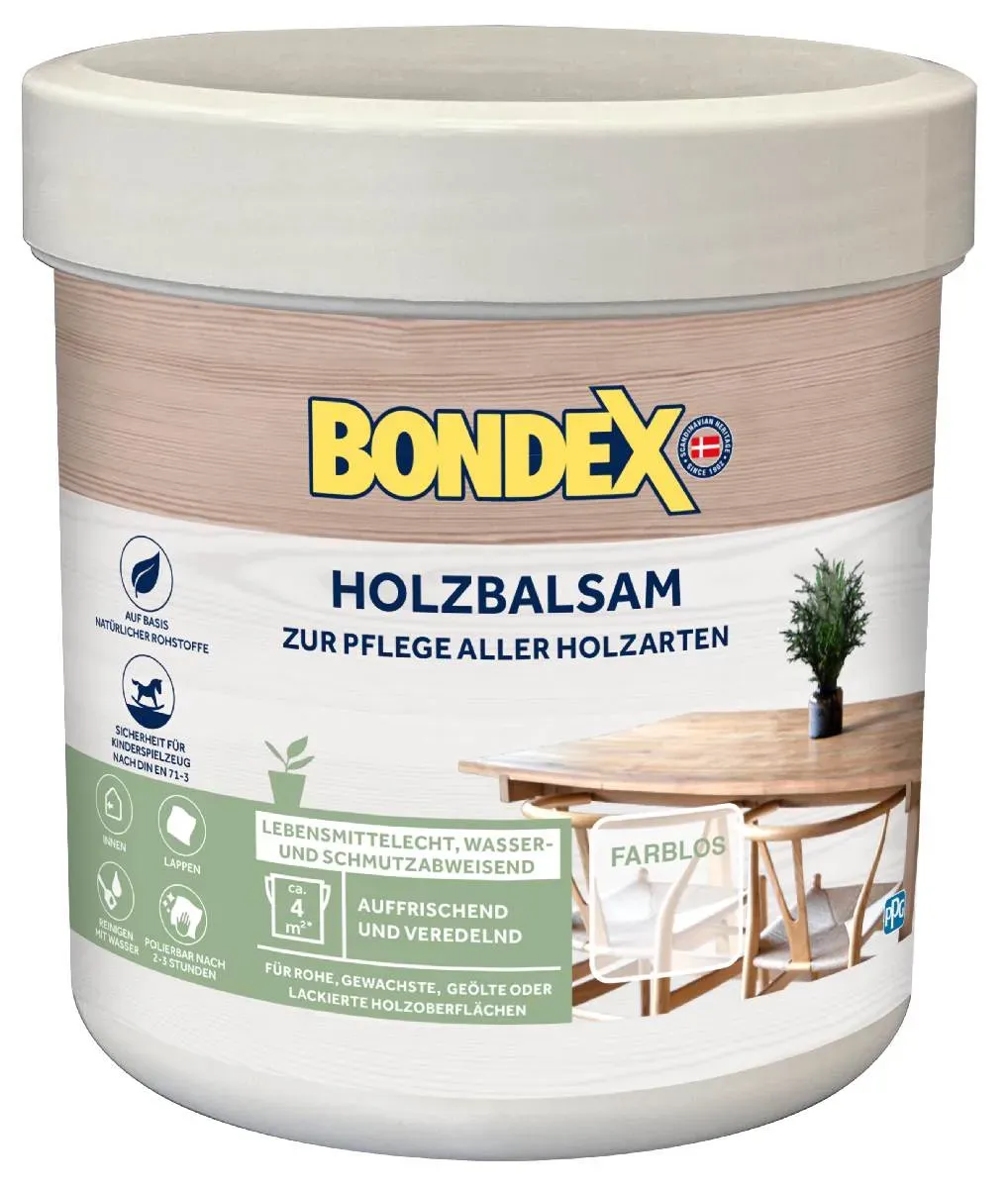 Bondex Holzbalsam Farblos 0,25 Liter für alle Holzarten, Holzschutz Holzpflege, wasserabweisend & schmutzabweisend