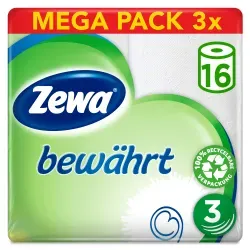 Zewa Bewährt Toilettenpapier Großpackung 29472 , 1 Packung = 3 x 16 Rollen = 48 Rollen à 150 Blatt