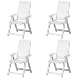 PROGARDEN Tampa Klappsessel 61 x 60 x 109 cm weiß 4er Set