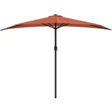 vidaXL Balkon Sonnenschirm Alu-Mast Balkonschirm Strandschirm Marktschirm Ampelschirm Gartenschirm Schirm Wandschirm Terrakotta 300x155x223cm Halbrund - 300 x 150 x 253 cm