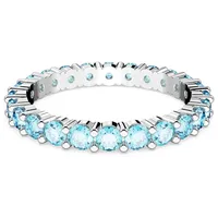 Swarovski Matrix Ring, Rundschliff, blau Rhodiniert | 58