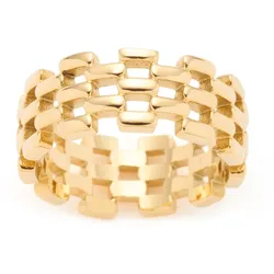 Leonardo 02305 Damenring Milanese Edelstahl goldfarben, 57/18,1