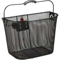 3 X Fahrradkorb Für Vorne, Abnehmbar, Mit Klicksystem, Lenkerkorb Aus Metall, Engmaschig, Hxbxt 27x34,5x26cm, Schwarz