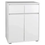 Bega Consult GmbH & Co.KG Internationale Handelsagentur Kommode IKARUS, Weiß matt - B 80 cm - 2 Türen - 2 Schubladen