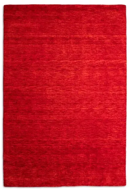 Webteppich Gabbeh Uni 195 x 295 cm Wolle Rot