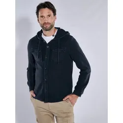 engbers Herren Sweatjacke mit Kapuze blau regular uni Kapuze - 3XL
