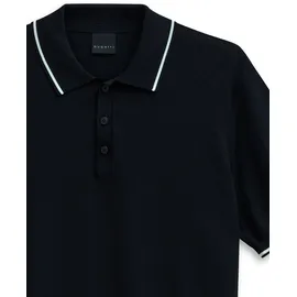 Bugatti Poloshirt "Regular Fit", Herren, Gr. M, blau (390, marine), 65% Viskose, 35% Polyamid, unifarben, regular fit, ohne Ausschnitt, Rippbündchen, Shirts, angenehm weich und zeitloses Design