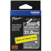 Brother HSE-651E - Schwarz auf Gelb - Rolle (2.1 cm x 1.5 m)