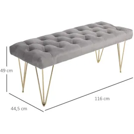Homcom Sitzbank Bettbank Grau 116 x 44,5 x 49 cm