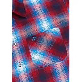 Maier Sports Kurzarmhemd Salsa / Blue Aster / Check 58