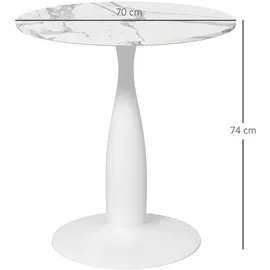 Homcom Esszimmertisch 70 x 74 x 70 cm weiß